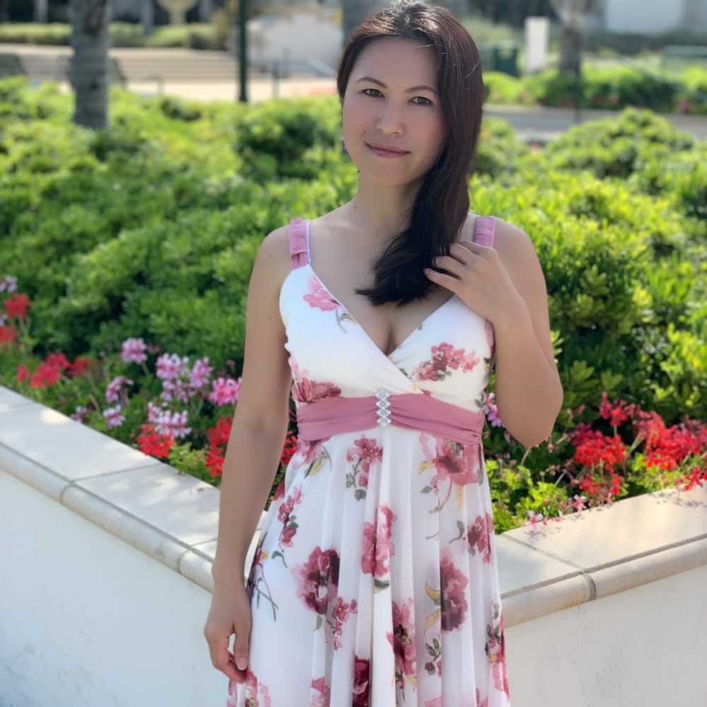 Floral print v-neck dress